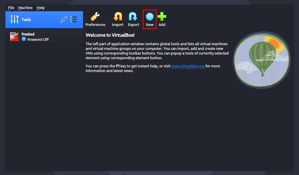 Create new vm